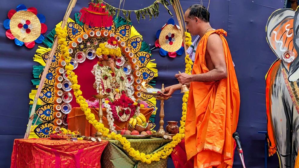 Ganesha Immersion Ceremony Celebrated at RVK and PU College - Udupi (19)